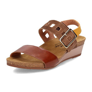 Naot Women's Dynasty Sandal Maple Brown/Antique Brown/Marigold Leather | Naot 5052 SLW Maple Brown