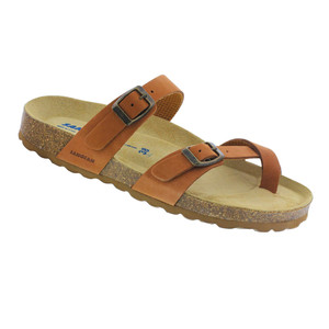 Sanosan Women's Houston Slide Sandal Brown Nubuck | Sanosan 518841 Brown Nubuck