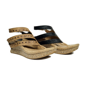 Modzori Women's Breeza Reversible Wedge Sandal Beige/Black | Modzori 181200-1 Beige/Black