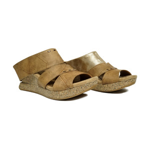 Modzori Women's Aphina Reversible Wedge Sandal Beige/Pearl Gold | Modzori 181206-2 Beige/Pearl Gold