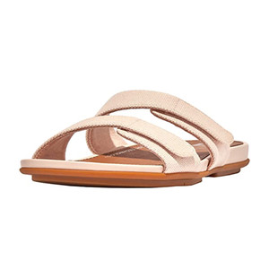 FitFlop Women's Gracie Adjustable Two-Bar Canvas Slide Rose Foam | FitFlop FY3-A41 Rose Foam
