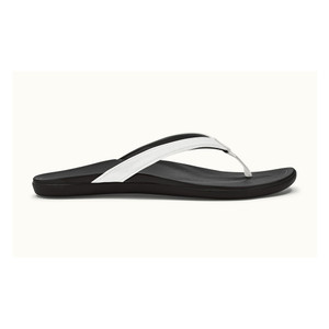 Olukai Women's Ho'opio Flip Flop White/Onyx | Olukai 20294-4ROX White/Onyx