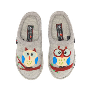 Haflinger Women's AR Olivia Slipper Silver Grey Owl | Haflinger AR Olivia Silver Grey Owl