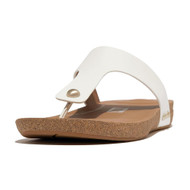 Fitflop Women's IQushion Leather Toe-Post Sandal White