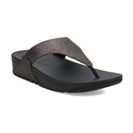 Fitflop Women's Lulu Glitz Canvas Toe-Post Sandal Pewter Black