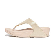 Fitflop Women's Lulu Glitz Canvas Toe-Post Sandal Platino