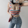 SEXY RAINBOW U-NECK CROP TOP - Cosmique Studio