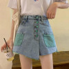 AESTHETIC ULZZANG DENIM SHORTS SKIRT - Cosmique Studio