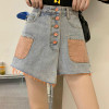 AESTHETIC ULZZANG DENIM SHORTS SKIRT - Cosmique Studio