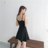 ULZZANG SOFT GIRL A-LINE BLACK MINI DRESS-Cosmique Studio-Aesthetic-Egirl-Grunge-Clothing