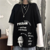 GOTHIC PUNK EGIRL LOOSE LONG SLEEVE TEE-Cosmique Studio-Aesthetic-Egirl-Grunge-Clothing