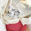 CUTE CAT PRINT SWEATSHIRT-Cosmique Studio-Aesthetic Clothing Store