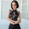 JAPANESE STYLE BLACK SEXY CROP TOP-Cosmique Studio-Aesthetic Clothing Store