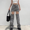 ZEBRA STYLE HOLLOW OUT CHAIN PANTS-Cosmique Studio-aesthetic-clothing-store