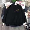 KAWAII RAINBOW EMBROIDERED SWEATSHIRT-Cosmique Studio-aesthetic-clothing-store