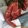 KOREAN VINTAGE PLAID CASUAL SWEATER-Cosmique Studio-Aesthetic-Outfits