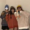 KOREAN AESTHETIC STRIPED LONG TEE-Cosmique Studio-Aesthetic-Outfits