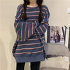 KOREAN AESTHETIC STRIPED LONG TEE-Cosmique Studio-Aesthetic-Outfits