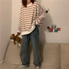KOREAN AESTHETIC STRIPED LONG TEE-Cosmique Studio-Aesthetic-Outfits