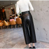 ELEGANT KOREAN OFFICE STYLE PU LEATHER PANTS-Cosmique Studio-Aesthetic-Outfits