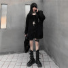 GRUNGE GIRL DEVIL EARS ZIP-UP BLACK HOODIE-Cosmique Studio-Aesthetic-Outfits