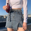 VSCO GIRL HIGH WAIST JEAN SKIRT - Cosmique Studio - Aesthetic Outfits