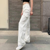 Y2K WHITE HIGH WAIST CARGO PANTS - Cosmique Studio - Aesthetic Outfits