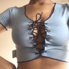GOTHIC PUNK LACE UP CROP TOP - Cosmique Studio - Aesthetic Outfits
