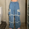 Y2K DENIM CARGO JEANS - Cosmique Studio - Aesthetic Outfits