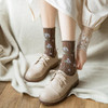 CUTE FLORAL PRINT SOCKS - Cosmique Studio - Aesthetic Outfits