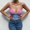 Y2K MESH PATCHWORK SEXY CROP TOP - Cosmique Studio - Aesthetic Clothes