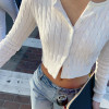 SOFT GIRL AESTHETIC CROP KNITTED SWEATER - Cosmique Studio - Aesthetic Clothes