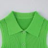 Y2K AESTHETIC SLEEVELESS BUTTONED GREEN MINI DRESS