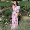 Cottagecore Floral Pink Maxi Dress