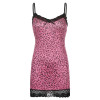 Y2K LACE LEOPARD PATTERN PINK MINI DRESS