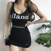 INDIE AESTHETIC KNITTED V NECK CROP TOP