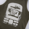 Y2K SLEEVELESS RETRO PHONE PATTERN CROP TOP-Cosmique Studio