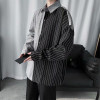 VSCO AESTHETIC STRIPED OVERSIZE MEN SHIRT - Cosmique Studio