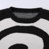 GRUNGE AESTHETIC CIRCULAR DESIGN KNITTED SWEATER