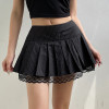 Soft egirl aesthetic black lace mini skirt