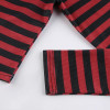 Grunge style red, black striped zipper crop top