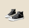 Soft grunge style black/white lace-up, high top, classic canvas with star chains
