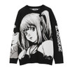 HARAJUKU GRUNGE BLACK ANIME SWEATER - Cosmique Studio - Aesthetic Clothes