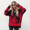 HARAJUKU FIRE STYLE KNITTED SWEATER-Cosmique Studio-aesthetic-clothing-store