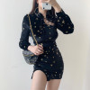 VINTAGE STARS SEXY SPLIT MINI DRESS-Cosmique Studio-Aesthetic-Egirl-Grunge-Clothing