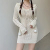 Soft Aesthetic Hooded Knitted Mini Dress