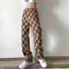 Y2k Brown Checkerboard Pants