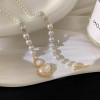 Coquette Pearl Heart Necklace