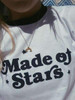 made of stars white tee with black stars