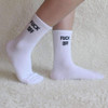 fuck off slogan socks in white